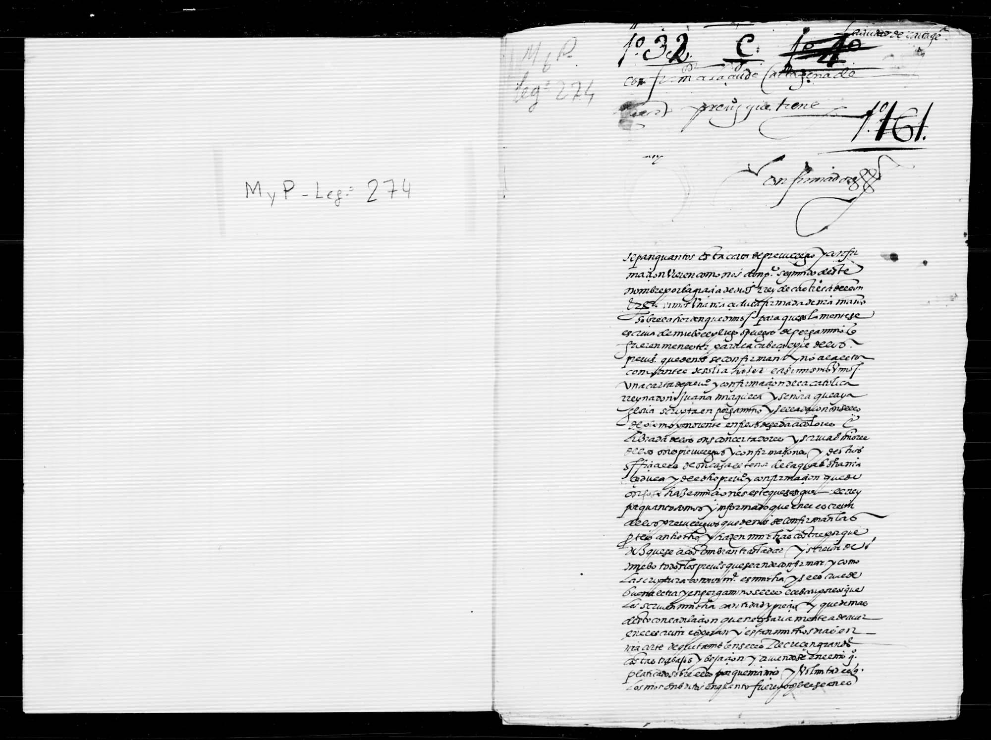 Carta de confirmación de Felipe II a la ciudad de Cartagena de ciertas franquezas de impuestos y otros privilegios.